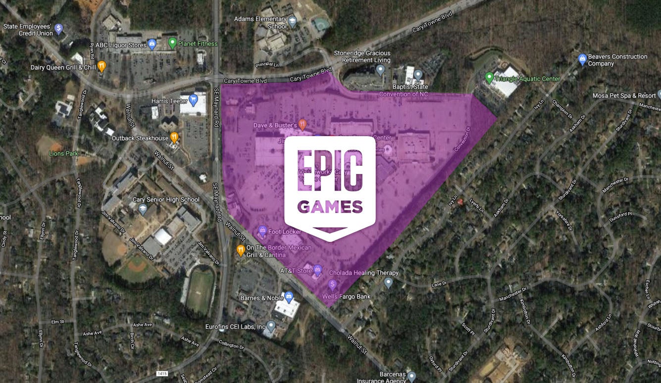 Epic Games compra un centro comercial para convertirlo en su nueva sede